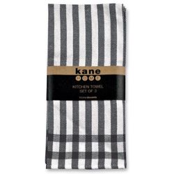 Kane Home Black/White Cotton Striped Kitchen Towel 3 pk