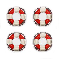 Kikkerland Orange/White Cork Coasters