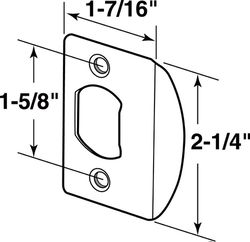 Prime-Line 2.25 in. H X 1.44 in. L Classic Bronze Steel Latch Strike Plate
