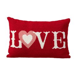 Glitzhome Love Pillow Table Decor Acrylic/Polyester 1 pk