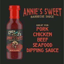 Chef J Annie's Sweet BBQ Sauce 12 oz