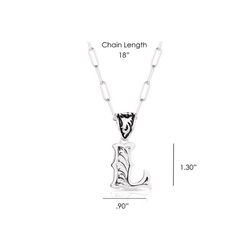 Montana Silversmiths Unisex Western Initial L Black/Silver Necklace