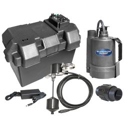 Superior Pump 1/3 HP 1380 gph Thermoplastic Vertical Float Switch Battery Backup Sump Pump 10 ft³