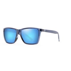 Maui Jim Cruzem Sunglasses Unisex Dark Translucent Blue Frame Blue Hawaii Lens Polarized