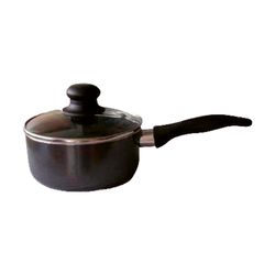 Bene Casa Aluminum Sauce Pan With Lid 2 qt Black