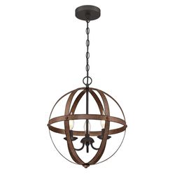 Westinghouse Stella Mira Barnwood Brown 3 lights Chandelier