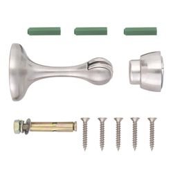 Ace Metal Satin Nickel Silver Magnetic Door Stop Mounts to door 0 in.
