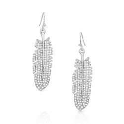 Montana Silversmiths Women's Shimmering Feather Silver Earrings Water Resistant