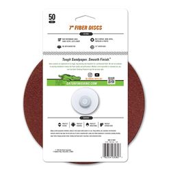 Gator 7 in. Aluminum Oxide Center Mount Fiber Disc 50 Grit Coarse 3 pk