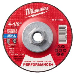 Milwaukee 4-1/2 in. D X 5/8-11 in. X 1/8 in. thick Metal Cutting/Grinding Disc 1 pc