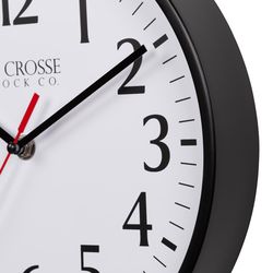 La Crosse Technology 9.25 in. L X 9.25 in. W Indoor Analog Wall Clock Glass/Plastic Black