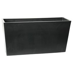 Algreen 15.5 in. H X 10 in. W X 31 in. D Plastic Patio Planter Black