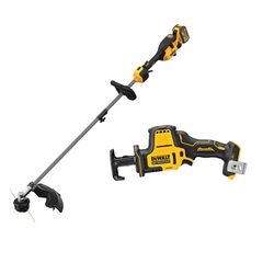 DEWALT 60V MAX 17 in. Attachment Capable StringTrimmer with 20V MAX ATOMIC Reciprocating Saw