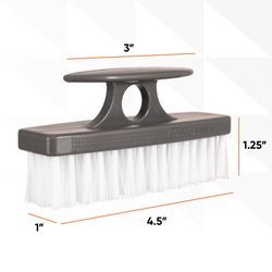 Superio Brand 4.5 in. W Stiff Bristle 3 in. Plastic Handle Hand and Nail Brush