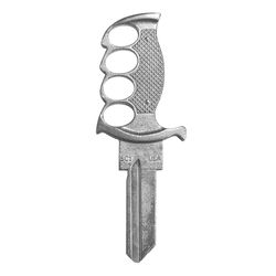 Lucky Line Key Shapes Forged Knife House Key Blank SC1 Single For Schlage Silver