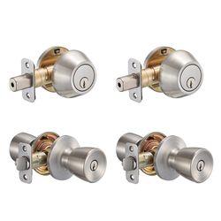 Ace Tulip Knob Satin Stainless Steel Double Entry Door Kit KW1 1-3/4 in.