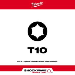 Milwaukee Shockwave Torx T10 X 1 in. L Impact Insert Bit Steel 2 pc