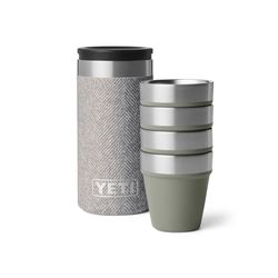 YETI 1.7 Riverhead Green Stainless Steel Packable Shot Glass Set