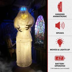 Haunted Hill Farm 5 ft. Hanging Spinning Bride Animatronic