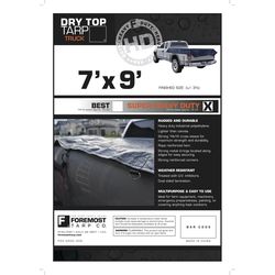Dry Top® 7 ft. W X 9 ft. L Heavy Duty Polyethylene Truck Tarp Black