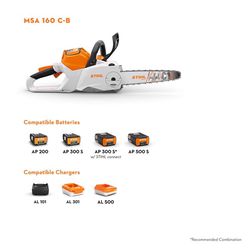 STIHL MSA 160 C-B 14 in. Light 01 Bar Battery Chainsaw Tool Only Picco Micro Mini 3 PM3 1/4 in.