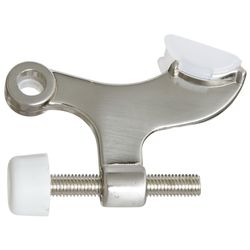 National Hardware Zinc w/Rubber Tip Satin Nickel Silver Hinge Pin Door Stop Mounts to door .7 in.