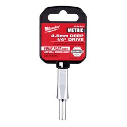 Milwaukee 4-1/2 mm X 1/4 in. drive Metric 6 Point Deep Socket 1 pc