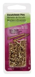 HILLMAN Anchor Wire 18 Ga. X 1/2 in. L Brass-Plated Steel Escutcheon Pins 1 pk 1.5 oz