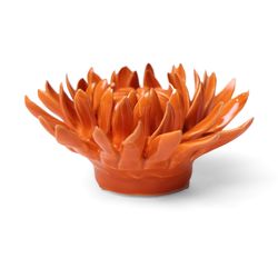 Chive Collection 11 1.2 in. H X 2.8 in. L Glazed Orange Ceramic Mum Wall Flower