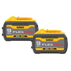 DeWalt 20V-60V MAX FLEXVOLT 9 Ah Lithium-Ion 9Ah 20V / 3Ah 60V Battery 2 pc