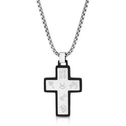 Montana Silversmiths Men's Breaking Chains Stainless Steel Cross Necklace