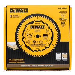 DEWALT 7-1/4 in. D X 5/8 in. Tungsten Carbide Tipped Circular Saw Blade 60 teeth 1 pk