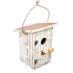 Backyard Essentials Birdie Loo 7.25 in. H X 4.17 in. W X 5 in. L Wood Bird House