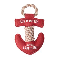 Pavilion We People For Dog Red Cotton Anchor Squeak Dog Toy 12 1 pk