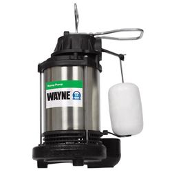 Wayne 3/4 HP 5490 gph Stainless Steel Vertical Float Switch AC Sump Pump 8 ft³