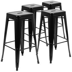 Flash Furniture Black Metal Industrial Barstool