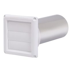 Deflect-O Jordan 4.75 in. L X 4 in. D White Plastic Dryer Vent Cover