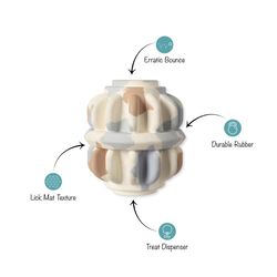 Pet Shop by Fringe Studio Petshop For Dog Brown/White Rubber Geo Metric Dog Toy 1 pk