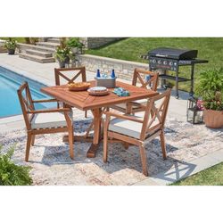 Living Accents Gatlin 5 pc Bronze Wood Farmhouse Dining Set White