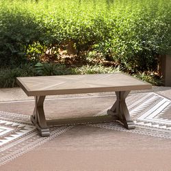 Signature Design by Ashley Carmel Bay Brown Rectangular Stone Casual Coffee Table