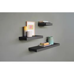 Dolle Big Boy 2 in. H X 22.4 in. W X 9.8 in. D Black Particle Board Floating Shelf
