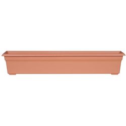 Novelty 6.4 in. H X 36 in. W X 8 in. D Plastic Countryside Flower Box Terracotta