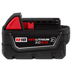 Milwaukee M18 REDLITHIUM 5 Ah Lithium-Ion Battery 1 pc