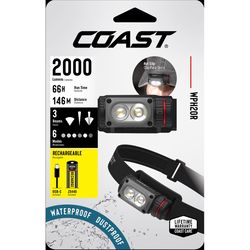 Coast WPH20R 2000 lm Black/Gray LED Rechargeable Head Lamp