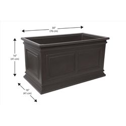 Algreen 16 in. H X 16 in. W X 30 in. D Plastic Covington Self-Watering Planter Brownstone