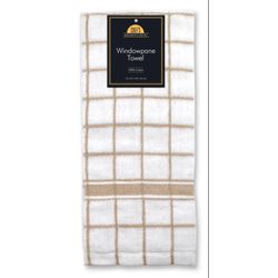 Kane Home Pebble/White Cotton Two Toned Windowpane Kitchen Towel 1 pk