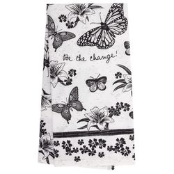 Karma Boho Black and White Cotton Butterfly Tea Towel 1 pk