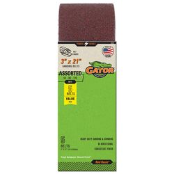 Gator 21 in. L X 3 in. W Aluminum Oxide Sanding Belt Assorted Grit Assorted 5 pc