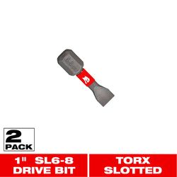 Diablo Slotted SL6-8 X 1 in. L Driver Bit Black Oxide 2 pk