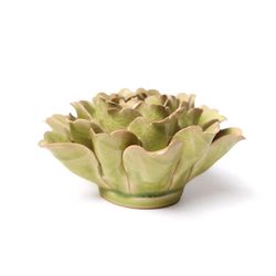 Chive English Garden 2.4 in. H X 4.9 in. L Glazed Green Ceramic Tree Peony Wall Flower